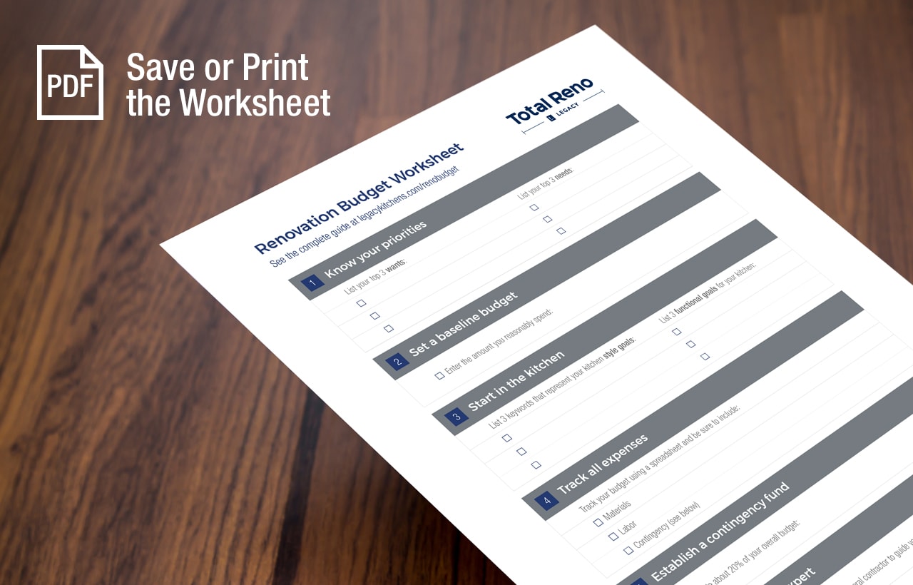 Save or Print the Budget Worksheet in PDF Format