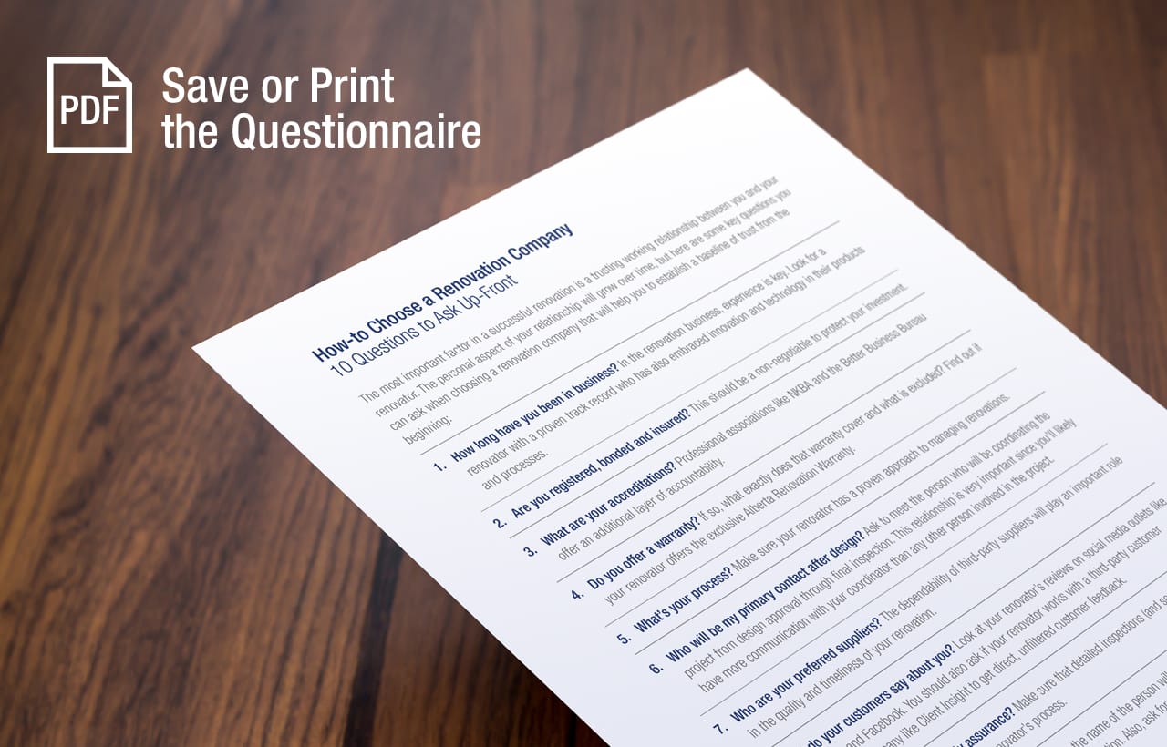 Save or Print the Questionnaire in PDF Format